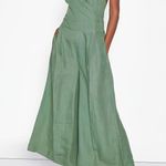 Rujuta Sheth Saturday Sage Green Linen Wide Leg Jumpsuit Size S NWOT Photo 0