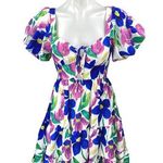 Princess Polly  Multicolor Short Puff Sleeve Cutout Mini Fit & Flare Dress Size 4 Photo 0