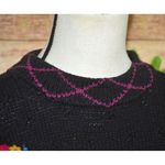 Vintage Portraits by Northern Isles Black Floral Hand Knitted Sweater Size L Size L Photo 3