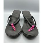 Crocs Womens Black Cabana Wedge Flip Flops Size 10 Black & Pink Photo 1