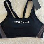 SYROKAN Sports Bra with removable pads or Crop Top Racerback. Size XXL, NWT Black Photo 2