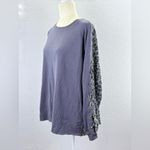 easel  Los Angeles Gray and Leopard Long Sleeve Oversized Top Small Photo 2