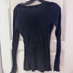 Michael Stars Black Fitted Ribbed Blouse Photo 1