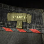 Talbots  Navy Corduroy Skirt Size 12 Cotton Blend Pockets Zip Back Photo 8