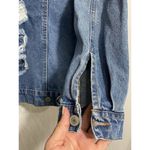 Iris Denim Jacket Distressed Button Down Womens Size Large Photo 3