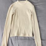 ZARA Cream Ribbed Long Sleeve Photo 3
