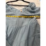 La Vie Rebecca Taylor Blue Tiered Midi Dress Women’s L Gauze Cotton Boho Peasant Size L Photo 4