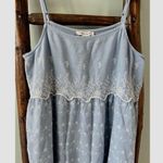 American Eagle Sleeveless Embroidered Dress Tiered Summer Blue Dress size XS Photo 3