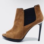 Burberry  brown suede peep toe ankle booties Photo 1