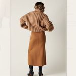 ANINE BING  Lyn Wool Midi Skirt in Camel Sz XS Photo 2