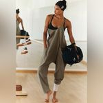 NEW! Women's Sage Olive Green Shot Onesie Jumpsuit Size Large Photo 6