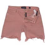 Lucky Brand Ava Short Fringe Raw Hem Frayed Mid Rise Jean Denim Pink Shorts 2/26 Bermuda Photo 12
