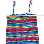 Gap Rainbow Crochet Knit Tank Top Retro 90s Y2K Festival Striped Boho M Tall Photo 5