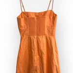 Aritzia  Sunday Best Quaint Linen cotton mini square neck mini dress orange sz XS Photo 7