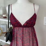 NWT Sheer Shirt Dress in Red Floral Size L Size L Photo 0