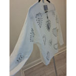 Liv Milano Size M White Embellished Rhinestones Heart Pullover Sweater Photo 3