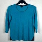 The Limited Sz L Gorgeous Teal Sweater Viscose Nylon Wool Blend Machine Washable Photo 0