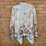 Knox Rose  Cardigan Women's Large Ivory‎ Floral Crochet Open Front Draped Sweater Photo 3