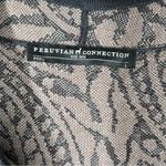 Peruvian Connection Brown Black Paisley Pima Cotton Button Cardigan Photo 2