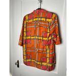 Vipavadee Women's Orange Equestrian Lightweight Horse Bit Button Blouse Large Photo 5