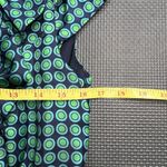 Elizabeth McKay Dress Green & Blue Silk Circle Print Wrap Around sz 6 Photo 11