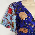 Diane Von Furstenberg DVF  Flutter Wrap Dress Silk Crepe Floral Patchwork Boho Photo 8