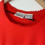 Vintage Ribbed T Shirt Crochet Detail Basic Editions Sz M Red 100% Cotton Indie Size M Photo 3