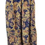 Jones New York Vintage 90s Classic Rayon Midi Skirt Blue Yellow Paisley Print 12 Photo 1