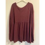 Free People  Babydoll Tunic Forever Your Girl Soft Knit Oversized Burgundy sz. S Photo 4