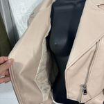 Azalea Wang Women’s Beige Faux Leather Moto Jacket Size Medium NWT Photo 6