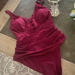 One Piece Yonique Women Plus Size Swimsuit Slimming Tummy Control Bathing Suits Lace up Plunge V Neck Photo 6