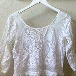 Hollister White Lace Peplum Blouse Size L Photo 0