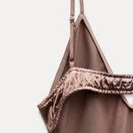 ZARA dress midi maxi satin wedding chocolate brown party cocktail Photo 12