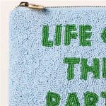 Kate Spade New York X Target Life of the Party Beaded Clutch Blue Green Zip NEW Photo 2