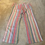 For Cynthia  Linen Blend Striped Elastic Waist Pants Sz Medium Photo 8