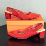 dexflex comfort Red Suede Slingback Heels Photo 5