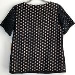 Coldwater Creek New Circle Eyelet Top Black Embroidered Overlay With Nude Lining Photo 8