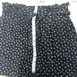 American Eagle Black Floral Print Belted High Rise Relaxed Pants Photo 8