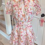 Meet Me in Santorini Ruth Dress Floral Cinched Waist Mini New Pink Size XS Photo 3