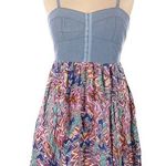 No Boundaries Flattering chambray corset bodice clasp top colorful sundress size large Photo 0