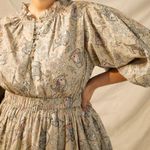 Anthropologie Let Me Be Celeste Fish Print Peasant Puff Sleeves Mini Dress 14 Photo 13