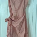 SheIn Pink Linen Wrap Dress Photo 0