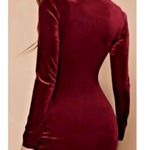 Alex Marie NWT Nikki Surplice V-Neck Long Sleeve Mahogany Velvet Dress Photo 2