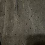 Sanctuary szXL black sheer LS blouse ties at neck Swiss dots/silver threads EUC Photo 4