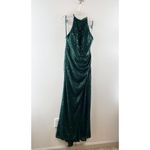 Mac Duggal Ieena for Sequin Formal Halter Maxi Gown Dress Bottle Green 10 Photo 10