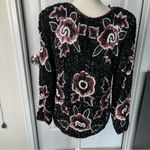 Vintage 2 piece set sequin beaded floral embellished‎ skirt and top size XL Pink Photo 3