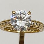 Solitaire Gold plated 7mm  Eternity Ring Size 7 Photo 11