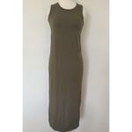 Cuyana  Drape Back Slit Sage Green Pima Cotton Sustainable T-shirt Dress Sz S/M Photo 1