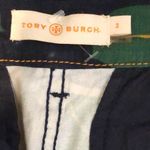 Tory Burch Navy Emerald & Black Pencil Skirt with Oversized Floral Pattern Sz 2 Photo 7