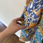 Free People Blue Orange White Floral Smocked Tank Strappy Sun Dress Size 0 1900 Photo 4